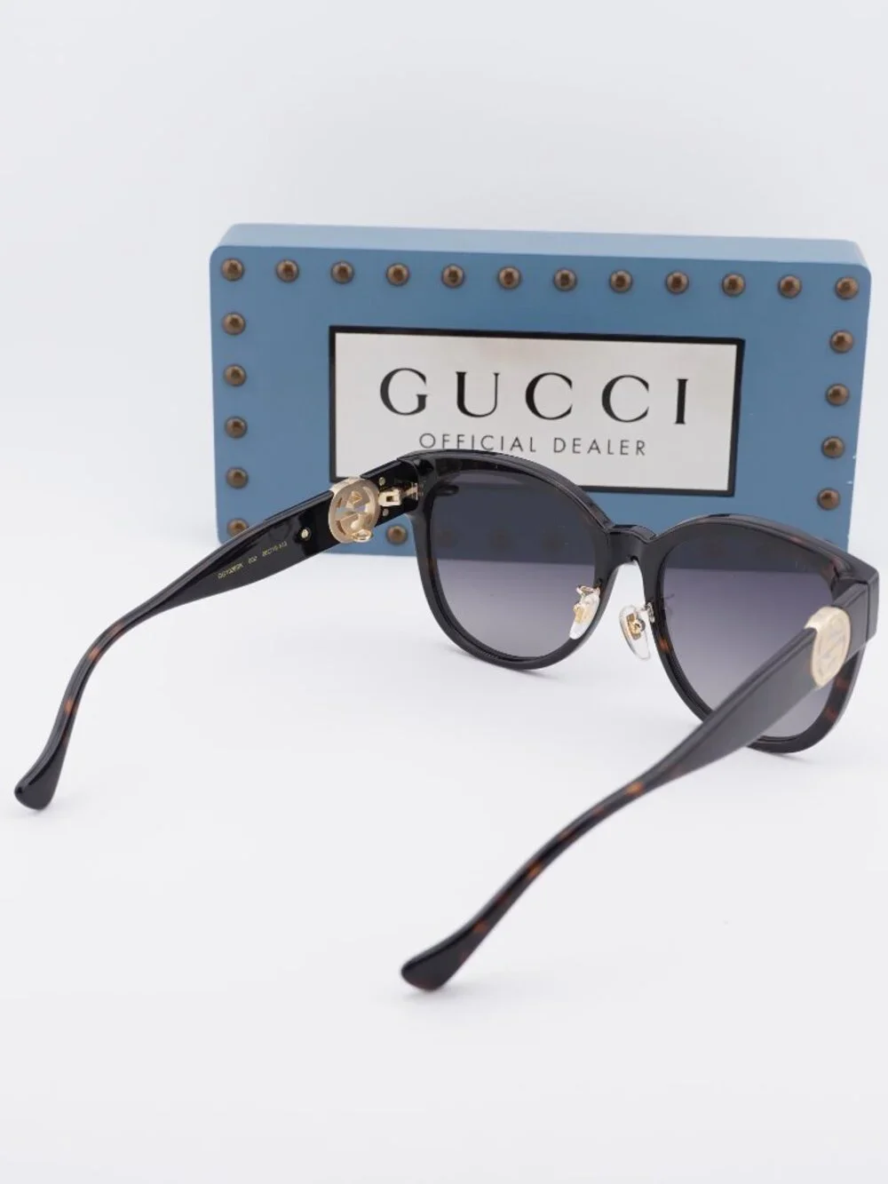 Gucci GG1028SK 002 Cat Eye Sunglasses - Dark Havana\Grey Gradient